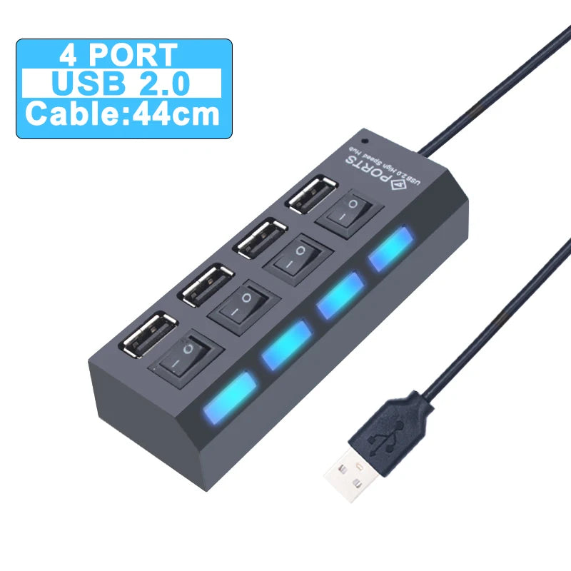 USB 3.0 Multi-Port Hub with Switch