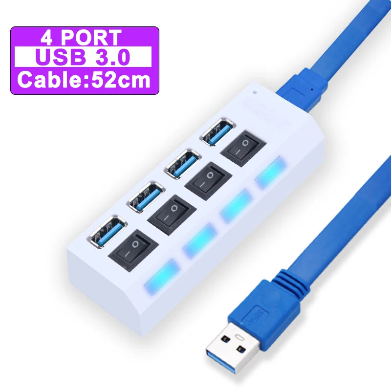 USB 3.0 Multi-Port Hub with Switch