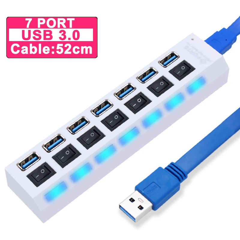 USB 3.0 Multi-Port Hub with Switch