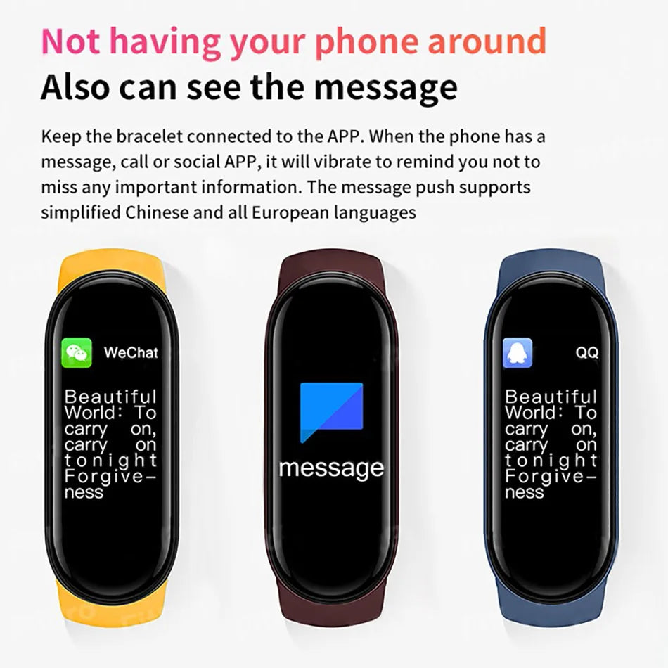 M6 Smartwatch Fitness Tracker with Heart Rate & Blood Pressure Monitor