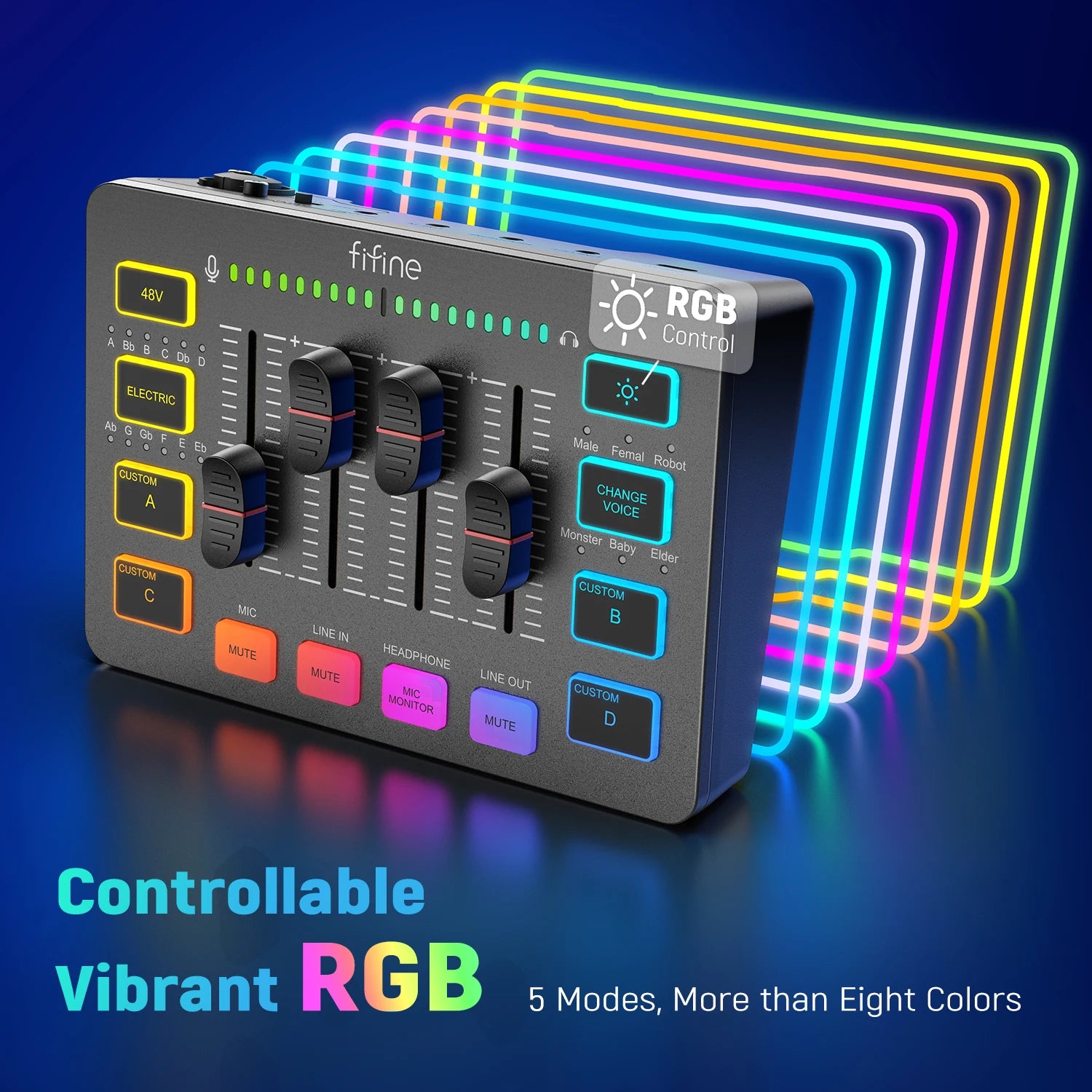 4-Channel RGB Gaming Audio Mixer