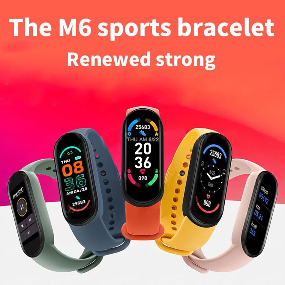 M6 Smartwatch Fitness Tracker with Heart Rate & Blood Pressure Monitor