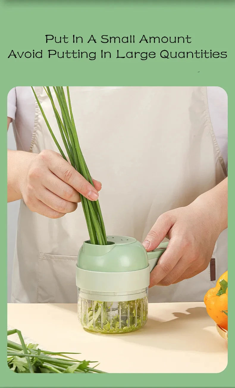 4-in-1 Electric Vegetable Cutter & Food Chopper