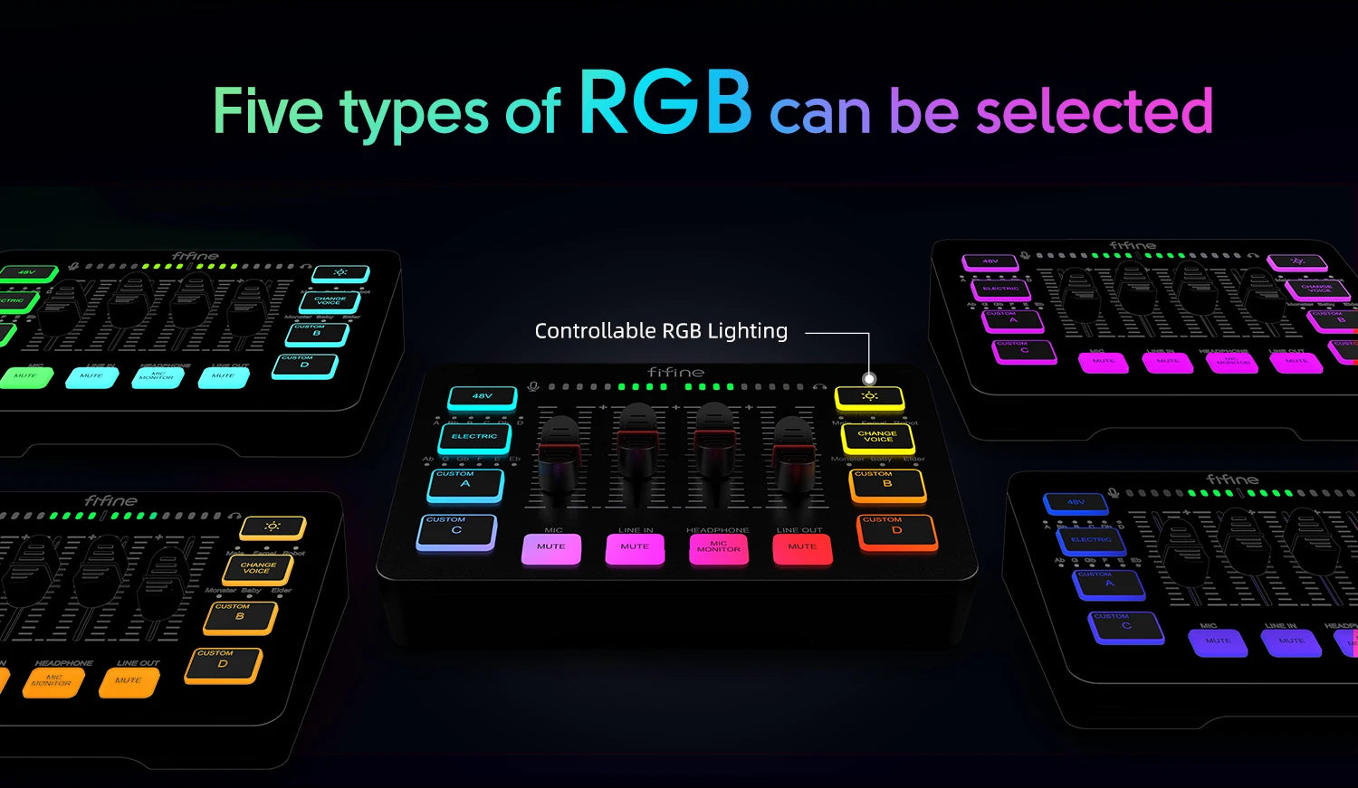 4-Channel RGB Gaming Audio Mixer
