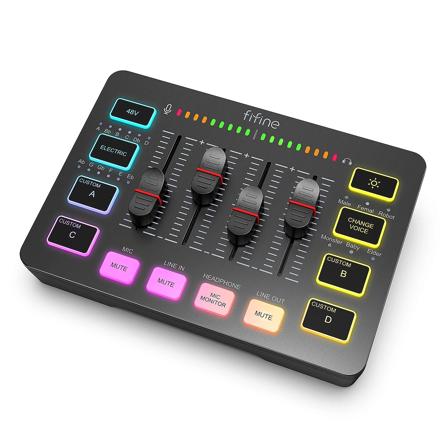 4-Channel RGB Gaming Audio Mixer