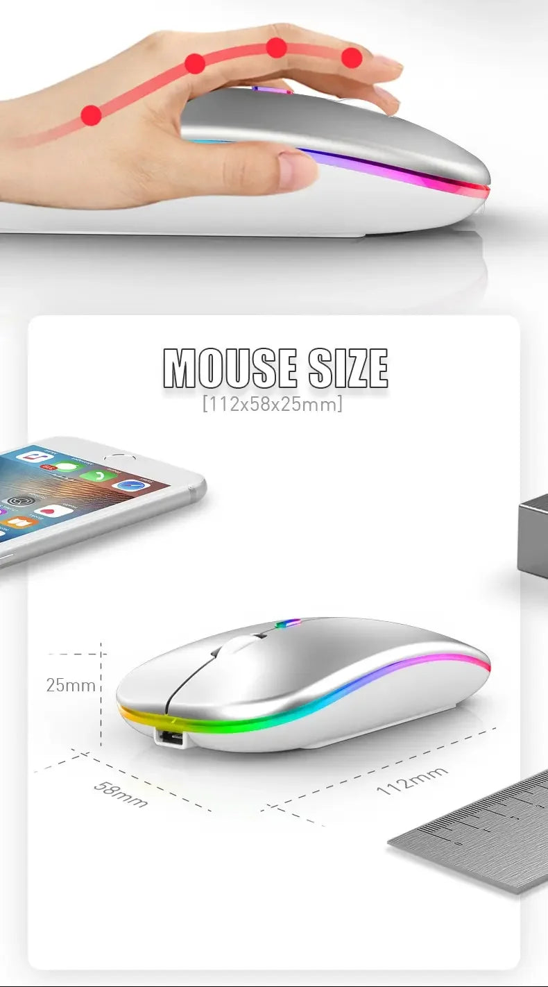 2.4G Wireless Bluetooth Luminous Mouse – Portable USB