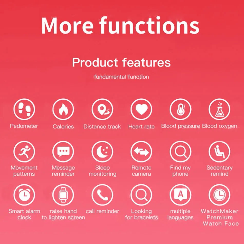 M6 Smartwatch Fitness Tracker with Heart Rate & Blood Pressure Monitor