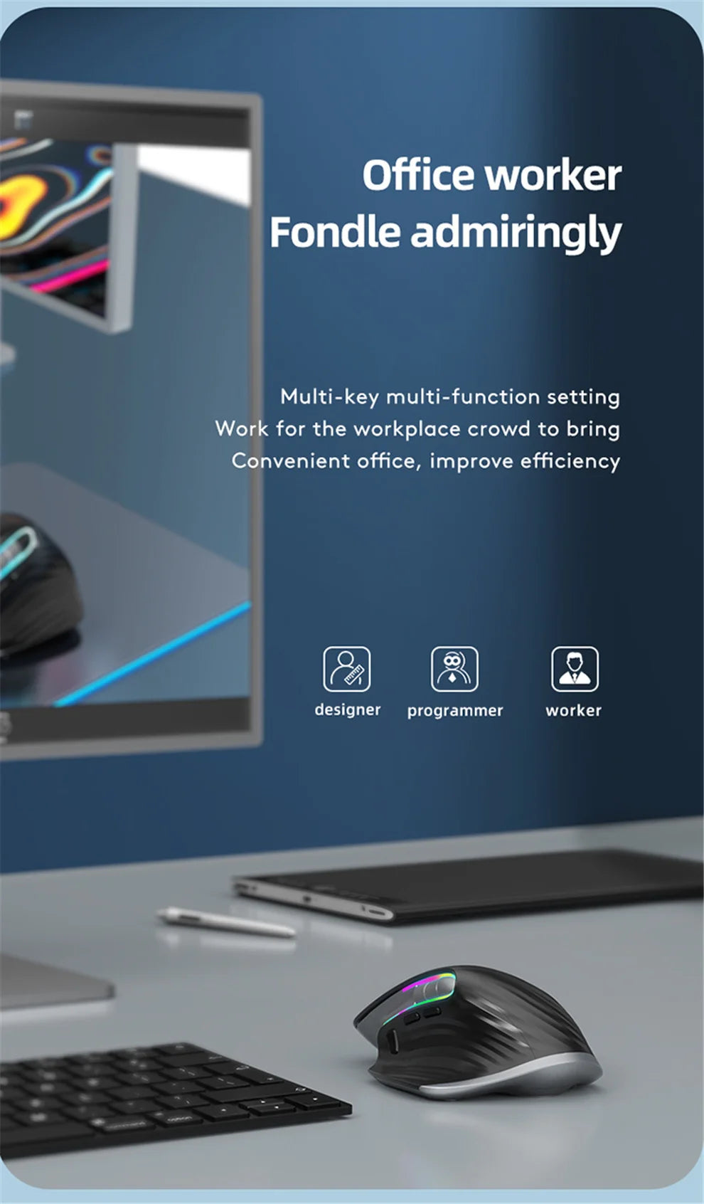 2.4G Wireless & Bluetooth RGB Rechargeable Mouse