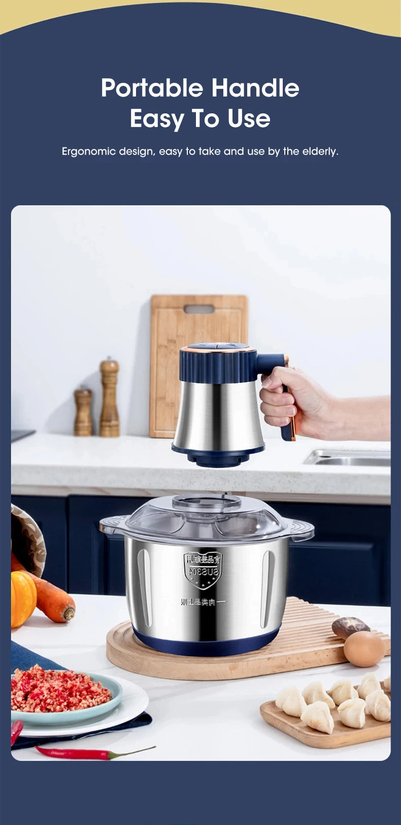 5L Electric Meat Grinder & Multifunctional Food Processor