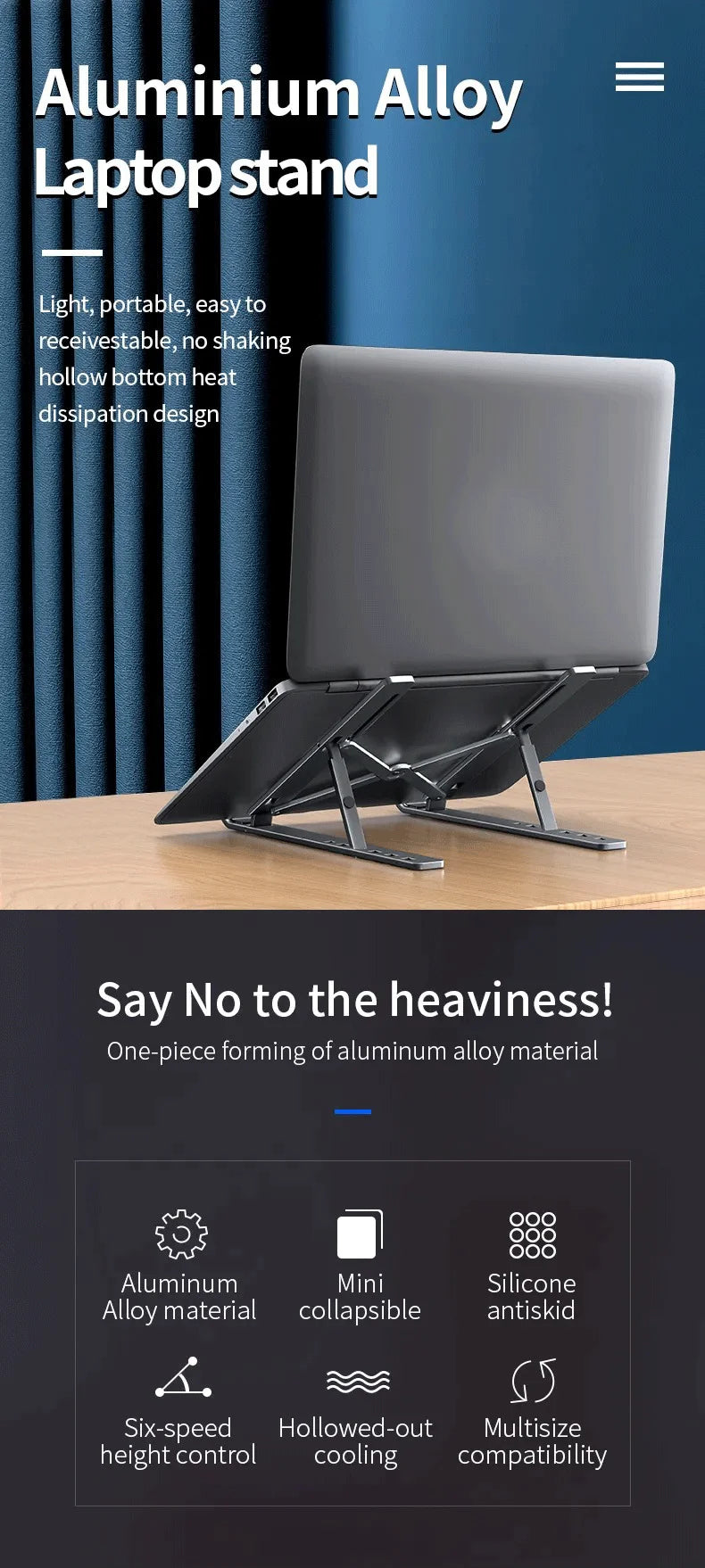Foldable Adjustable Aluminum Laptop Stand