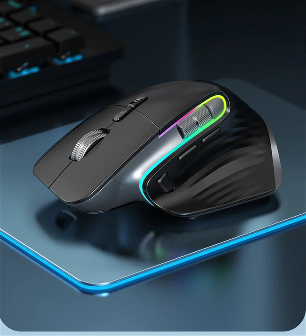 2.4G Wireless & Bluetooth RGB Rechargeable Mouse