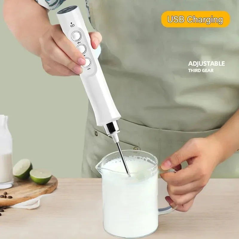3-in-1 Rechargeable Handheld Electric Milk Frother