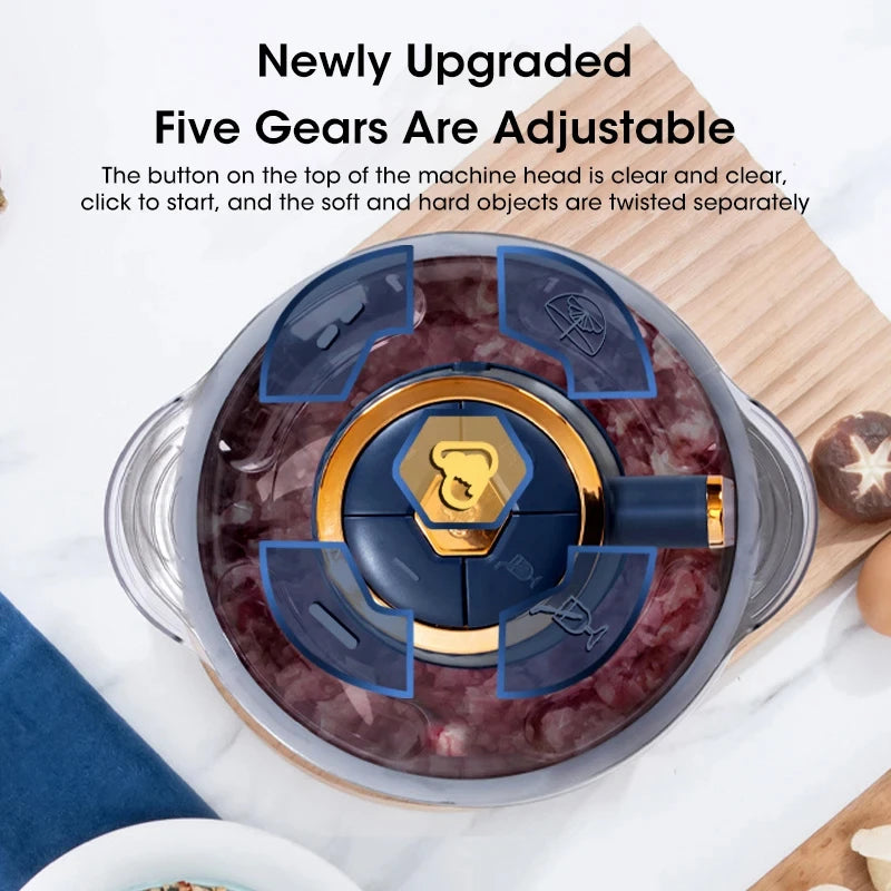 5L Electric Meat Grinder & Multifunctional Food Processor