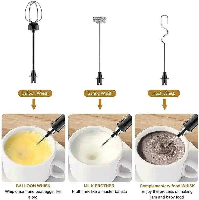 3-in-1 Rechargeable Handheld Electric Milk Frother
