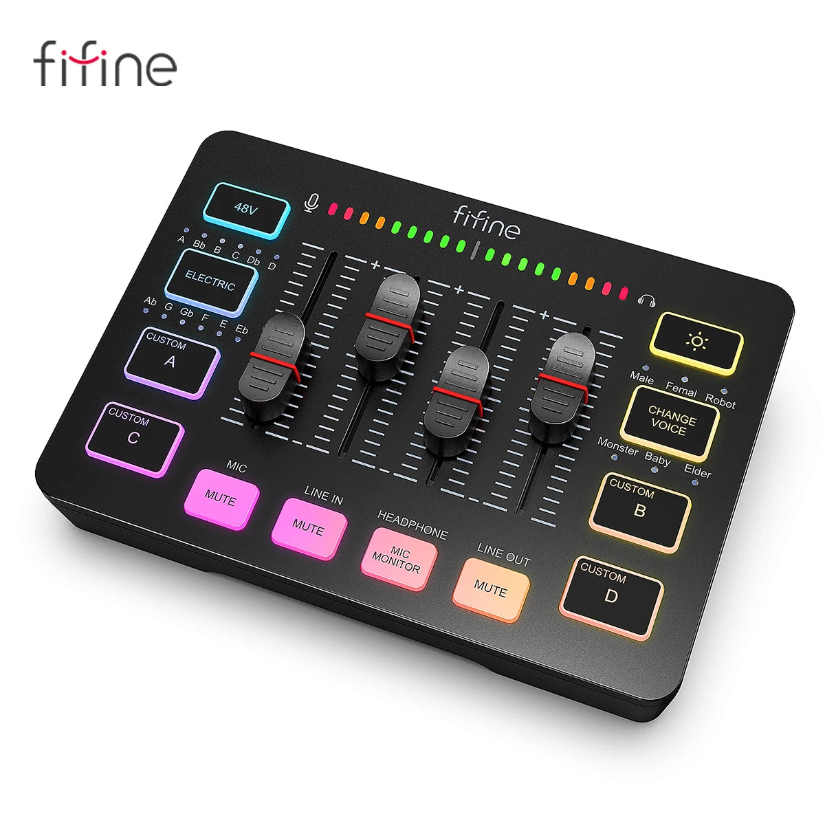 4-Channel RGB Gaming Audio Mixer