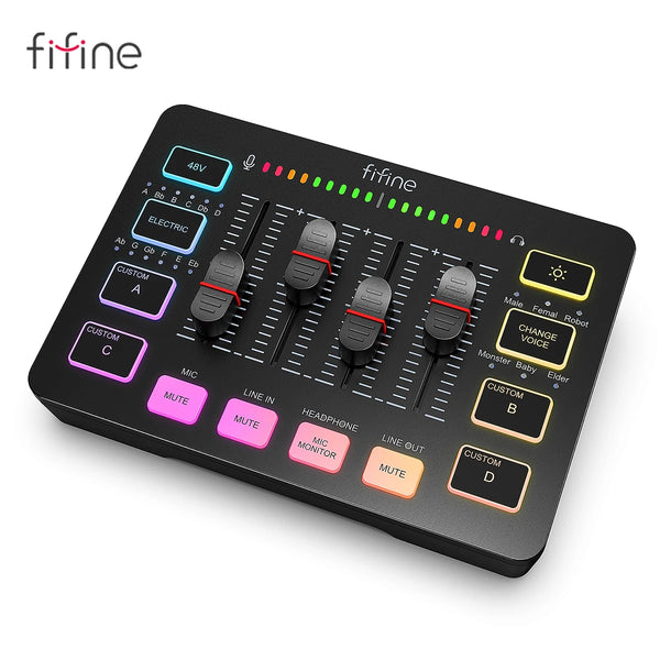 4-Channel RGB Gaming Audio Mixer