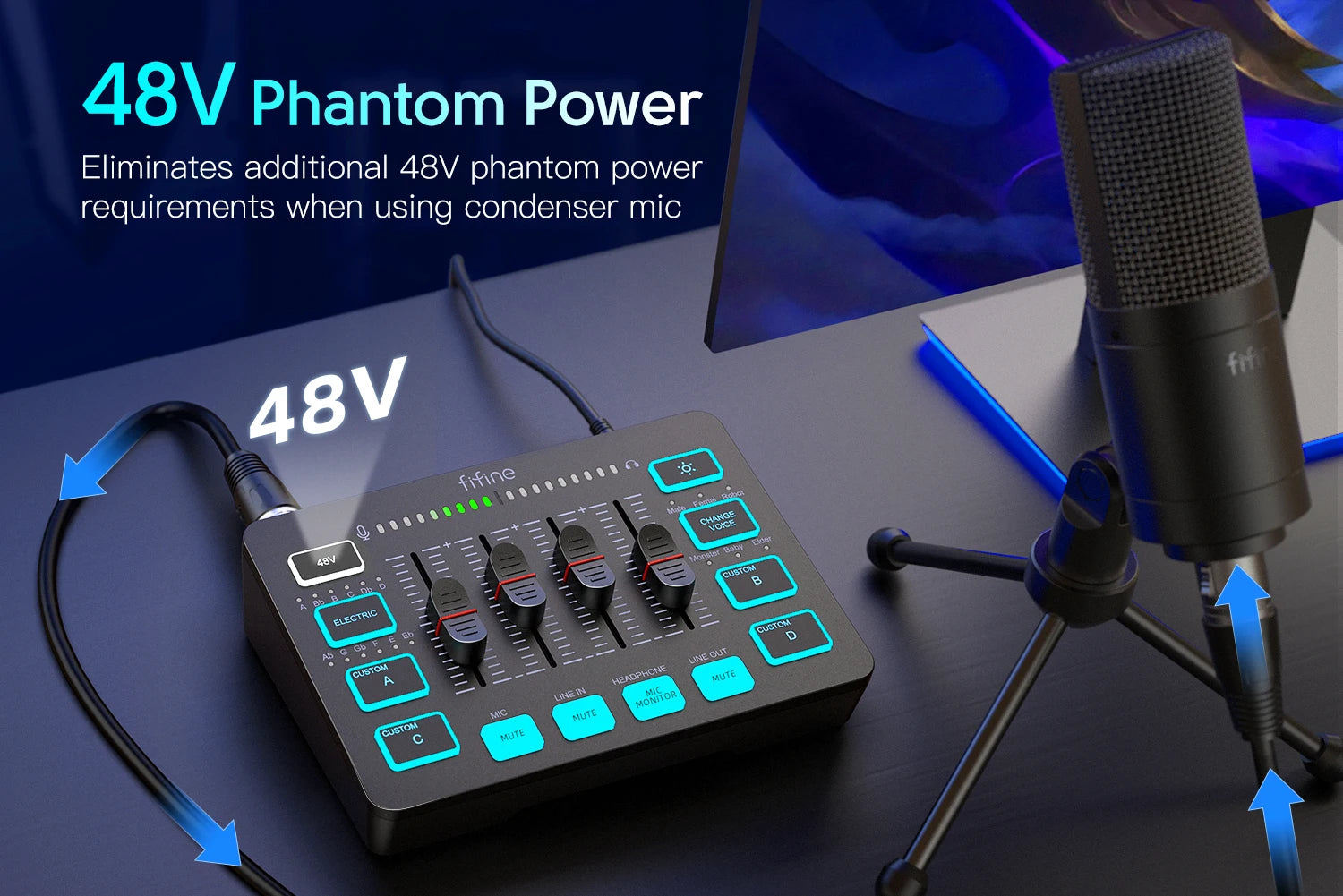 4-Channel RGB Gaming Audio Mixer