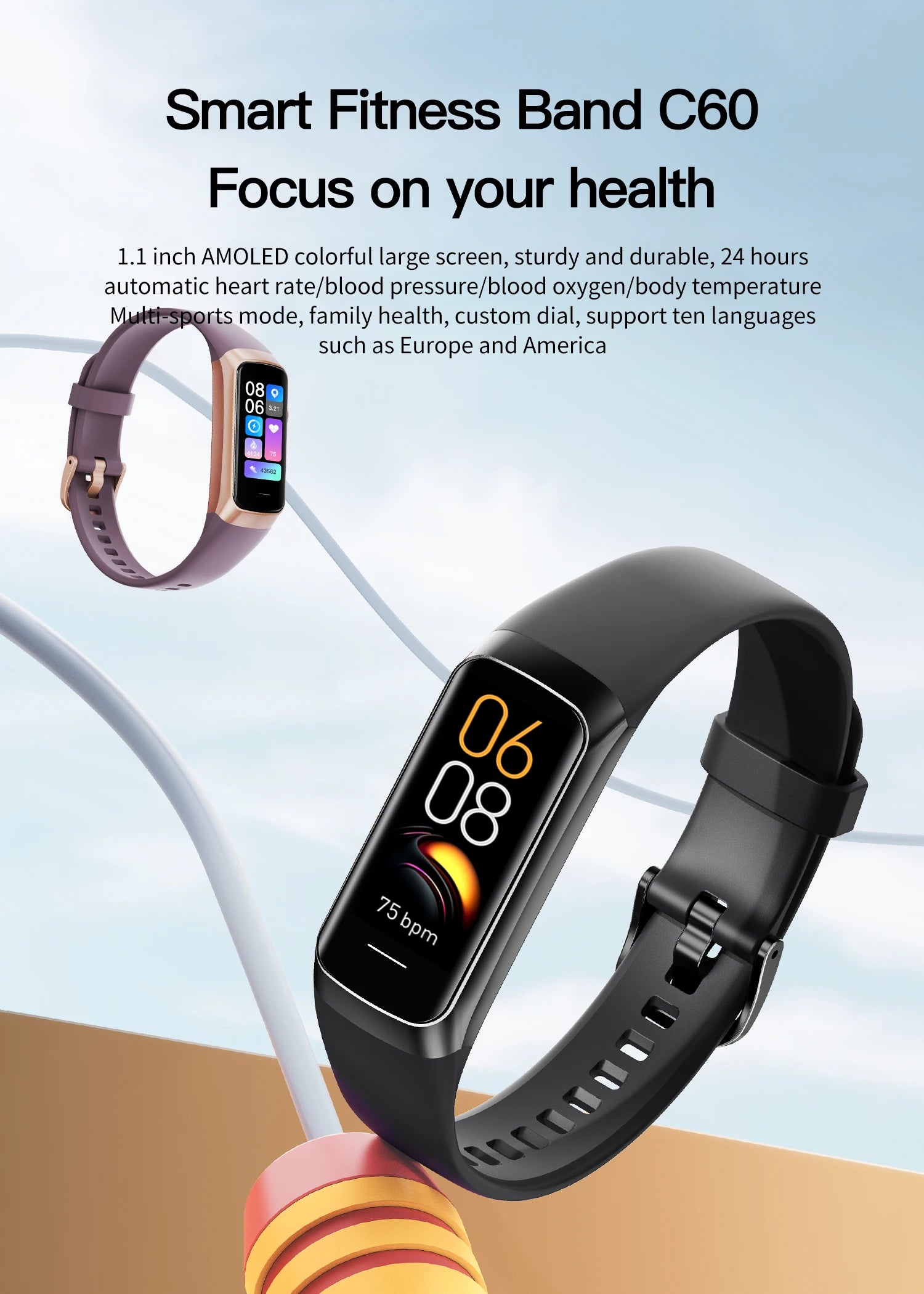 AMOLED Smart Fitness Bracelet