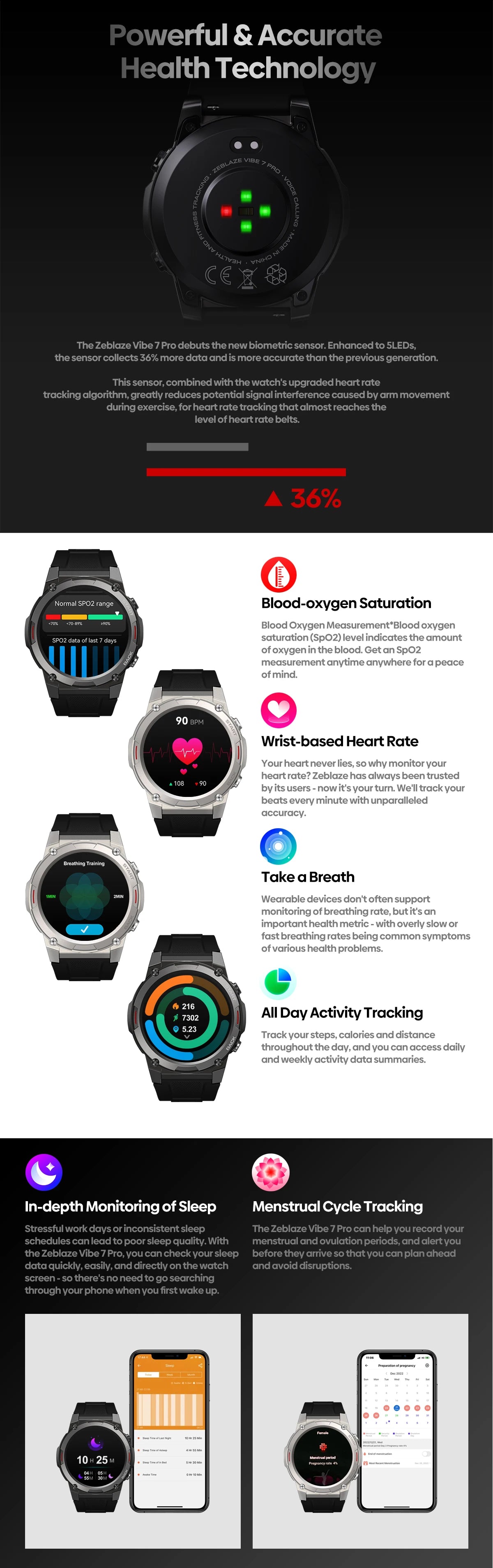 Zeblaze VIBE 7 PRO Smartwatch with Voice Calling
