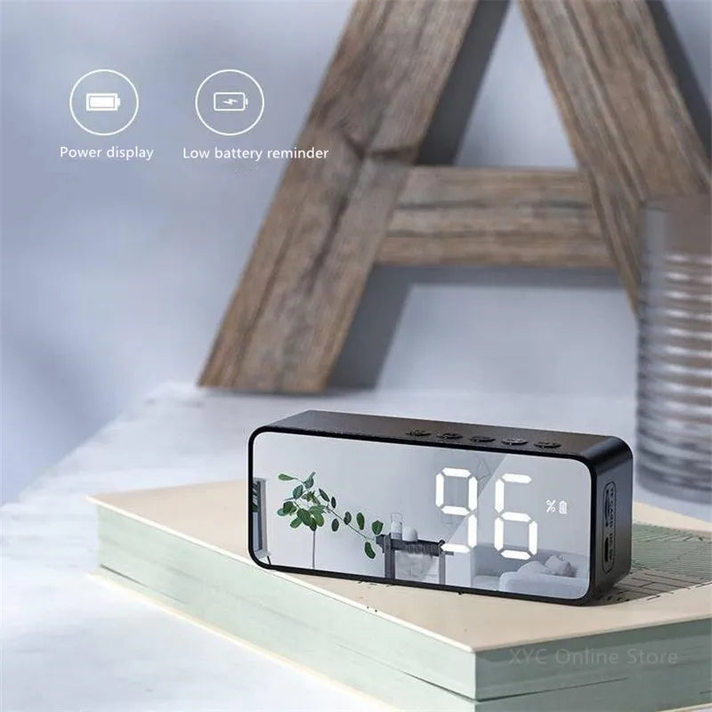 Mini Wireless Bluetooth Speaker with Alarm Clock & Voice Broadcast