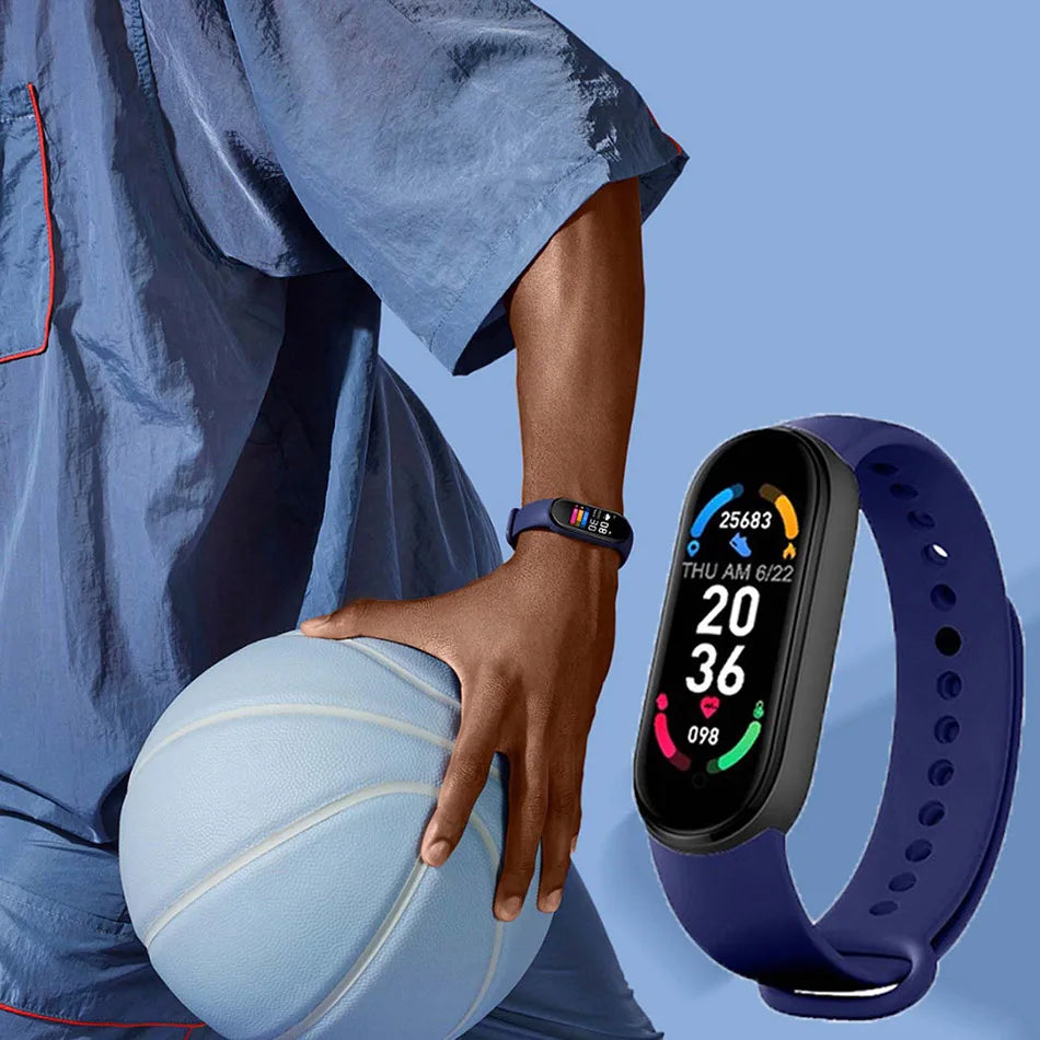 M6 Smartwatch Fitness Tracker with Heart Rate & Blood Pressure Monitor