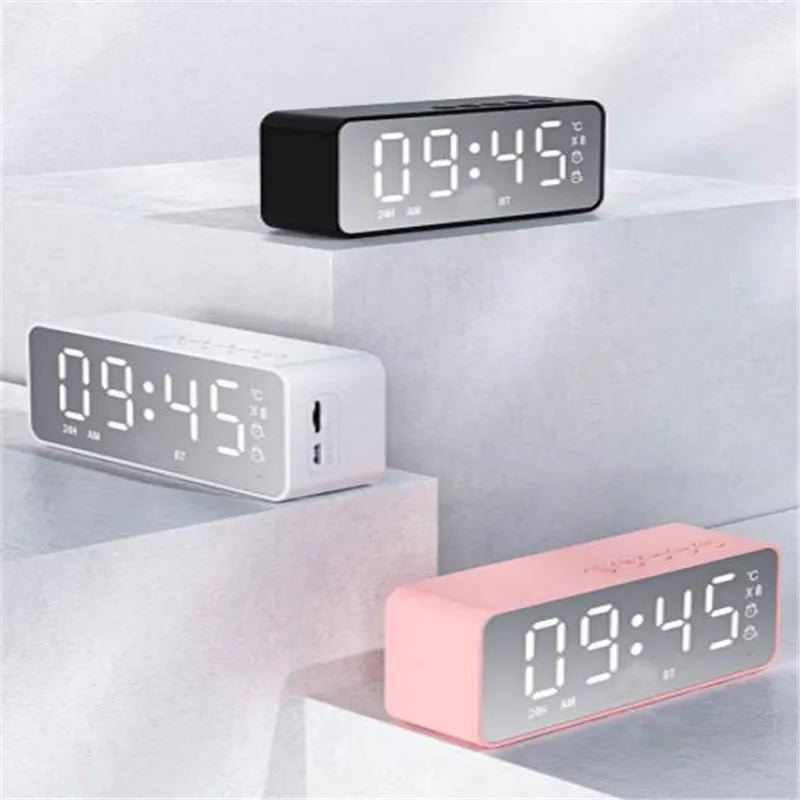 Mini Wireless Bluetooth Speaker with Alarm Clock & Voice Broadcast