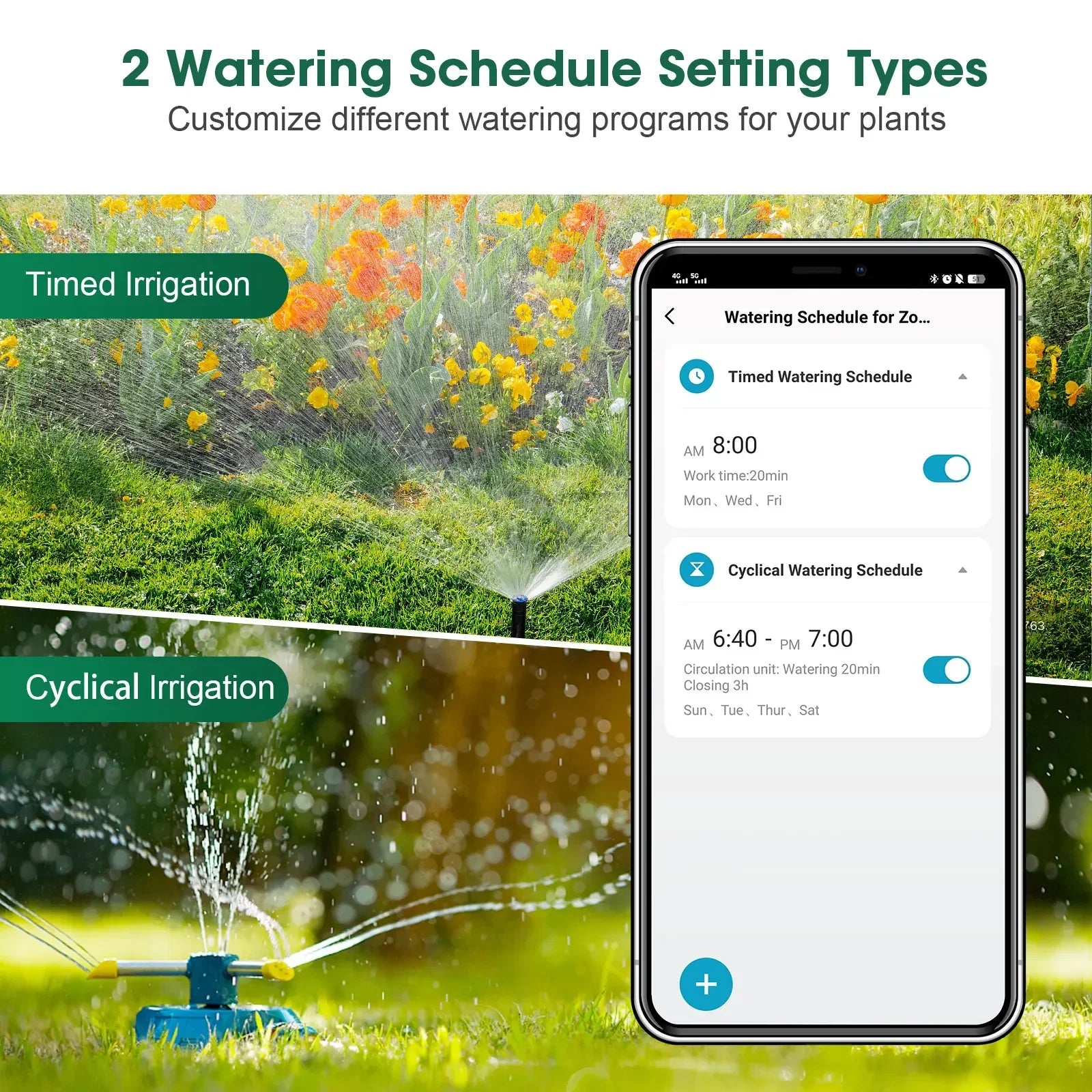 Tuya Smart Garden Watering Timer – 2 Outlet Controller