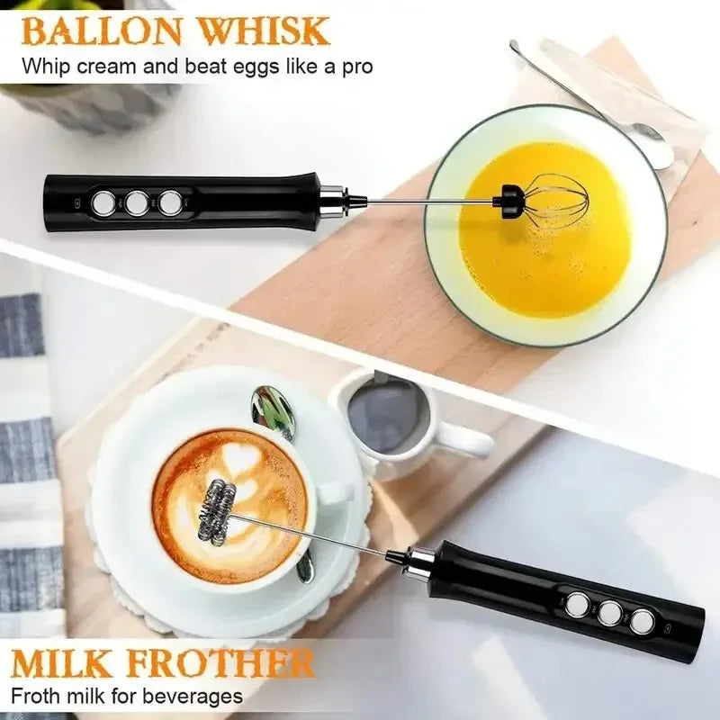 3-in-1 Rechargeable Handheld Electric Milk Frother