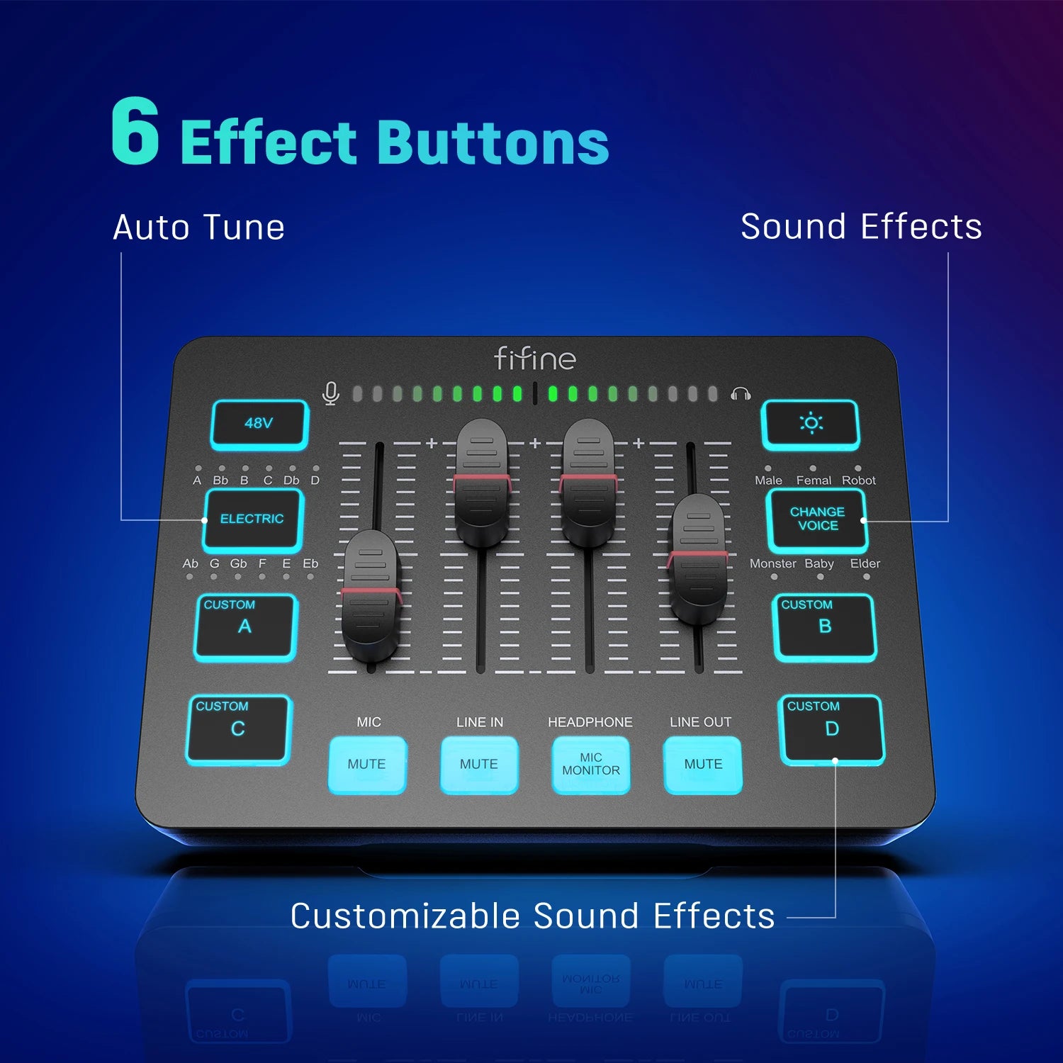 4-Channel RGB Gaming Audio Mixer