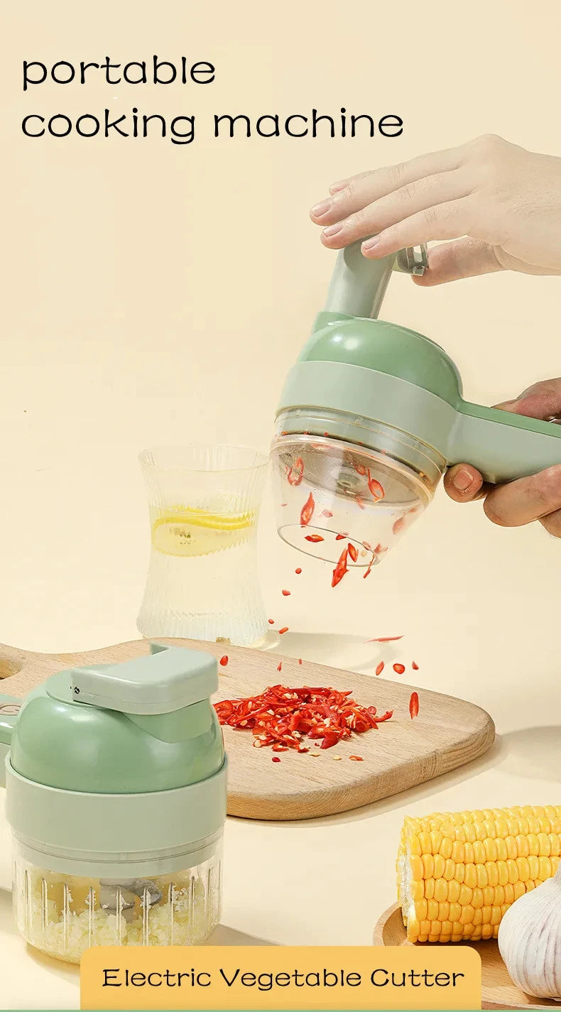 4-in-1 Electric Vegetable Cutter & Food Chopper