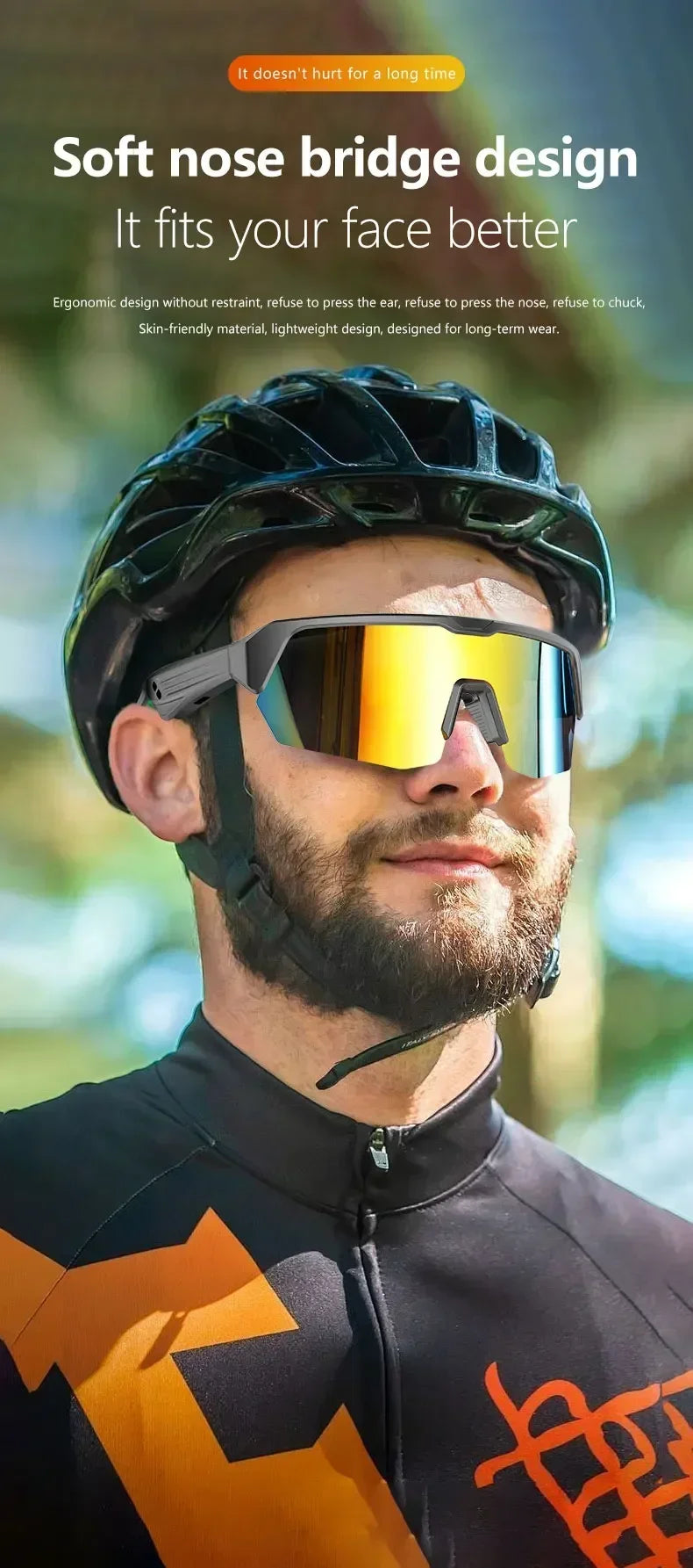 YJ006 Cycling Bluetooth Smart Glasses with Audio & Call