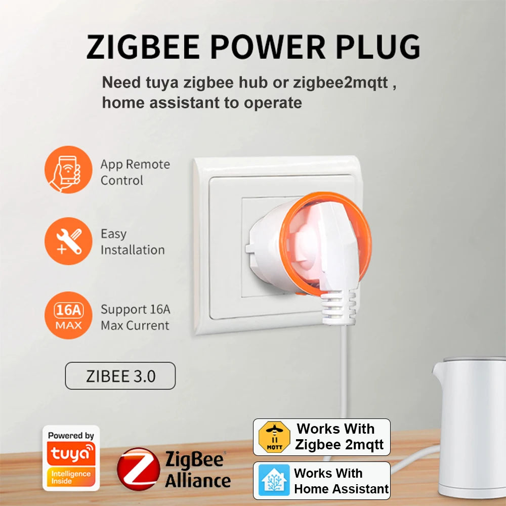 Haozee Smart Zigbee Plug Socket 16A with Energy Monitoring