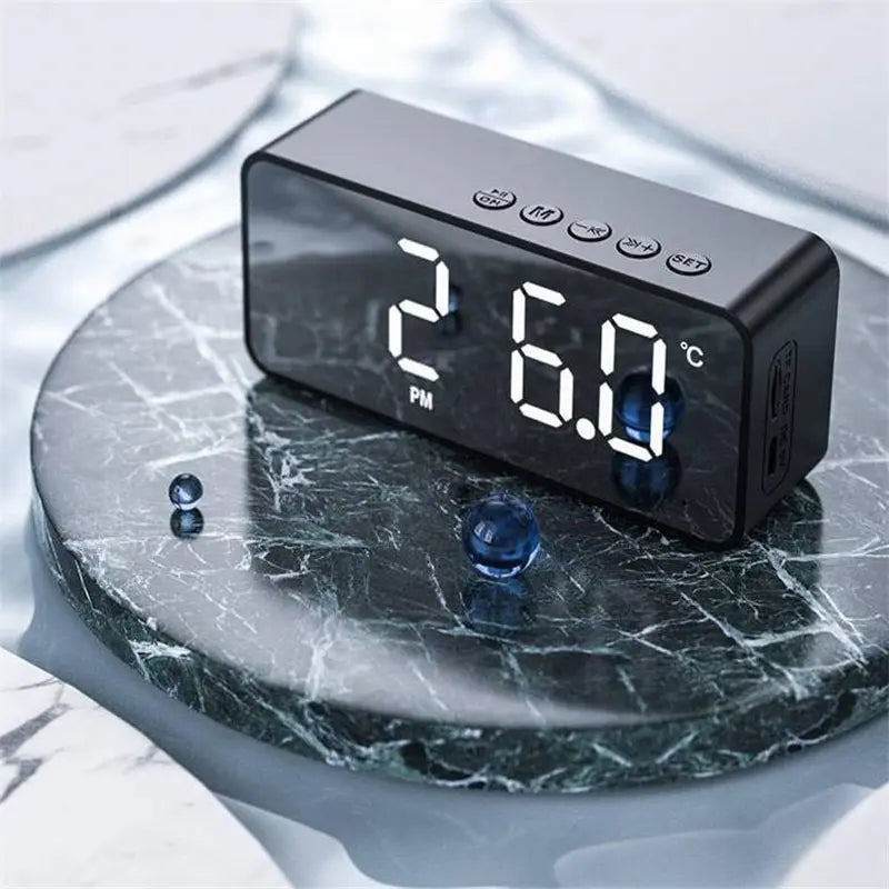 Mini Wireless Bluetooth Speaker with Alarm Clock & Voice Broadcast