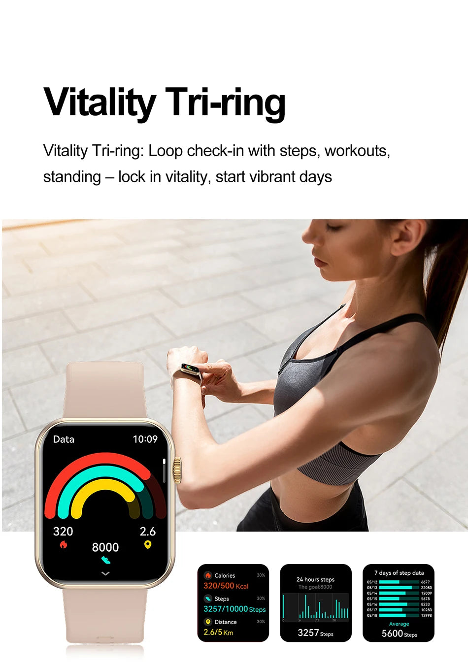 Smartwatch for Men & Women – 1.9" HD Bluetooth