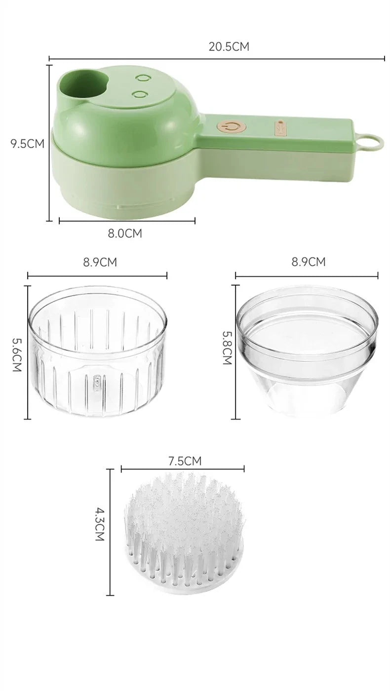 4-in-1 Electric Vegetable Cutter & Food Chopper