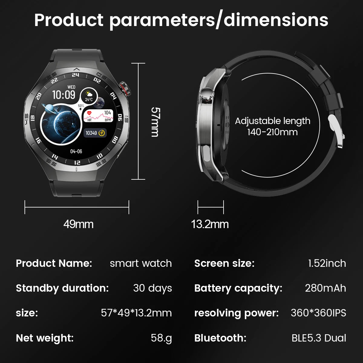 Smartwatch with AMOLED Screen & GPS