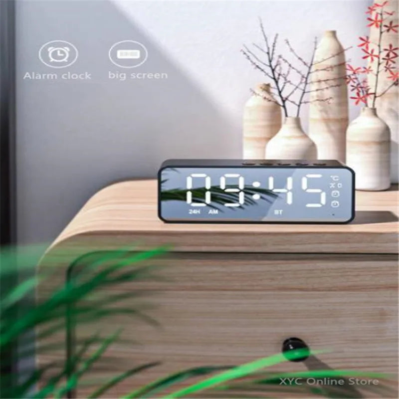 Mini Wireless Bluetooth Speaker with Alarm Clock & Voice Broadcast