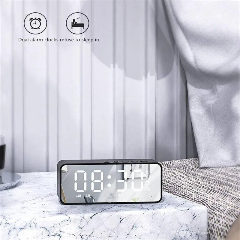Mini Wireless Bluetooth Speaker with Alarm Clock & Voice Broadcast