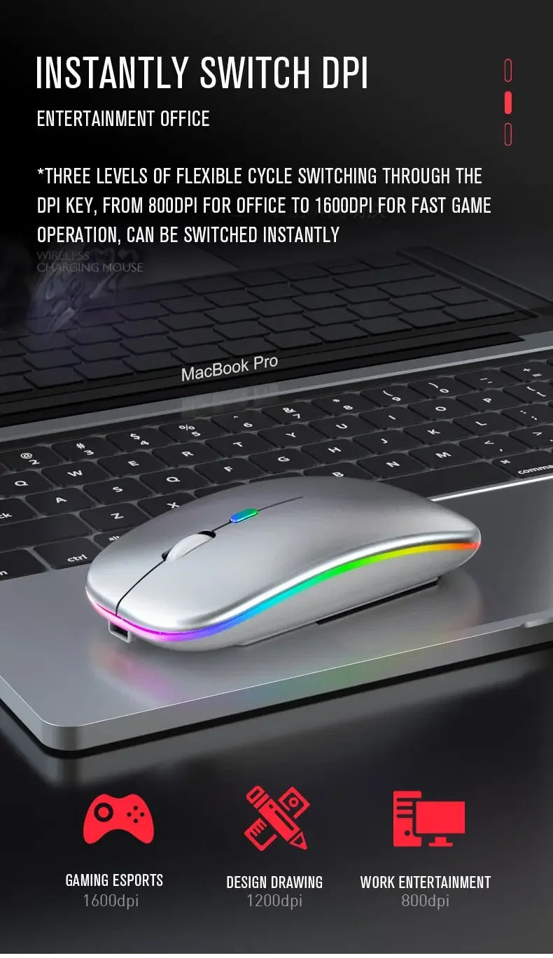 2.4G Wireless Bluetooth Luminous Mouse – Portable USB
