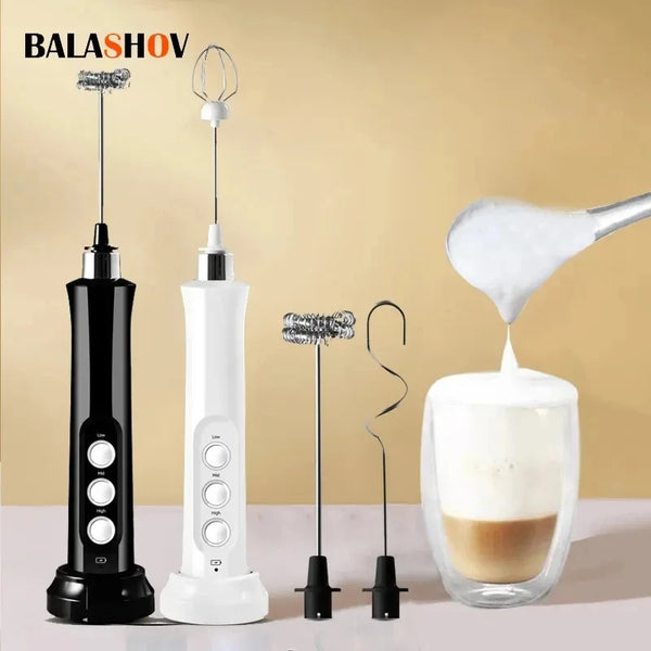 3-in-1 Rechargeable Handheld Electric Milk Frother