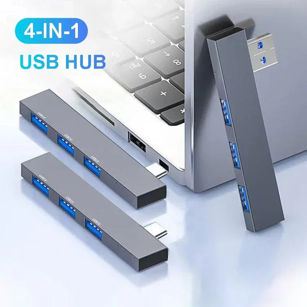USB-C 4-Port Hub 3.0/3.1 OTG Adapter for PC & Laptop