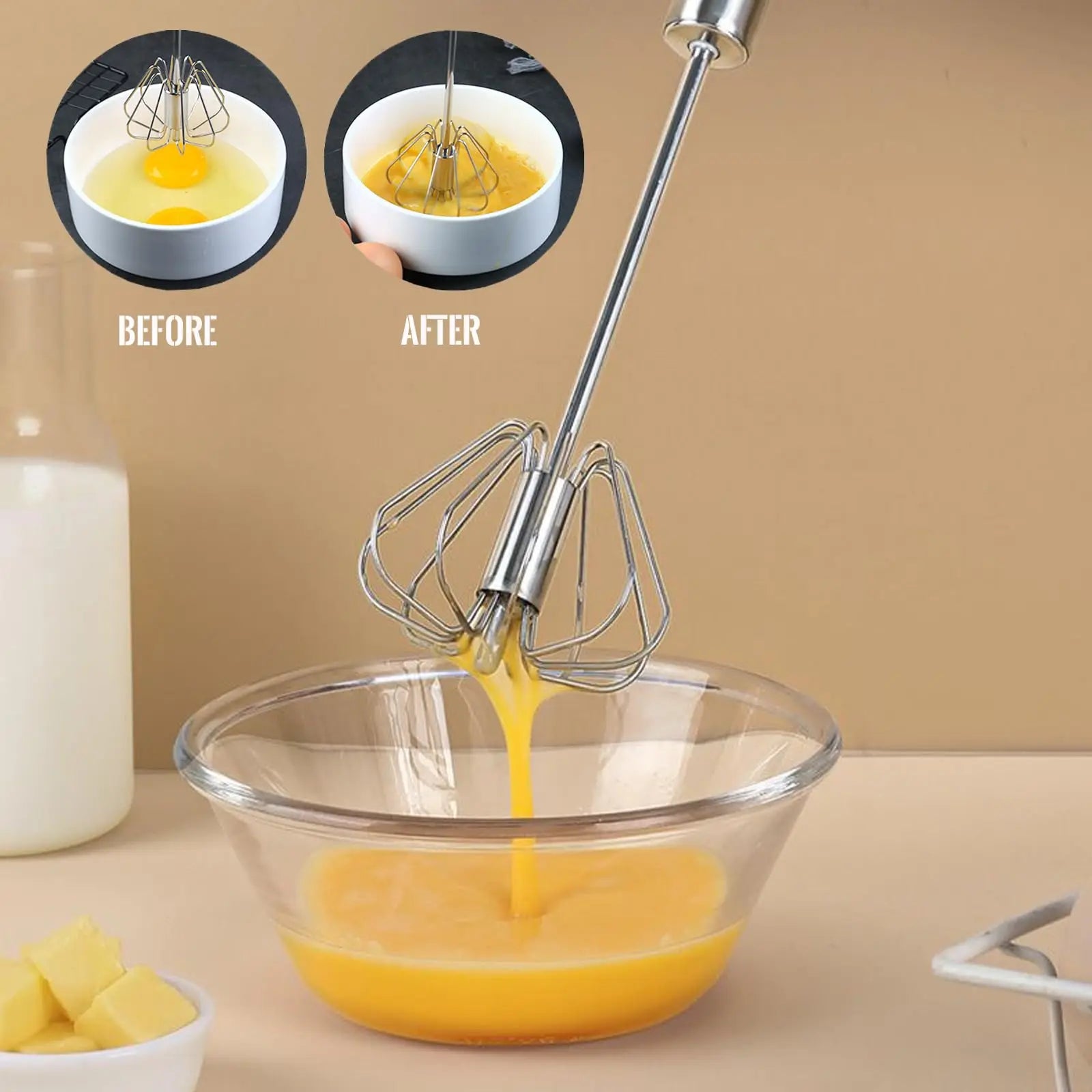 Stainless Steel Manual Egg Beater