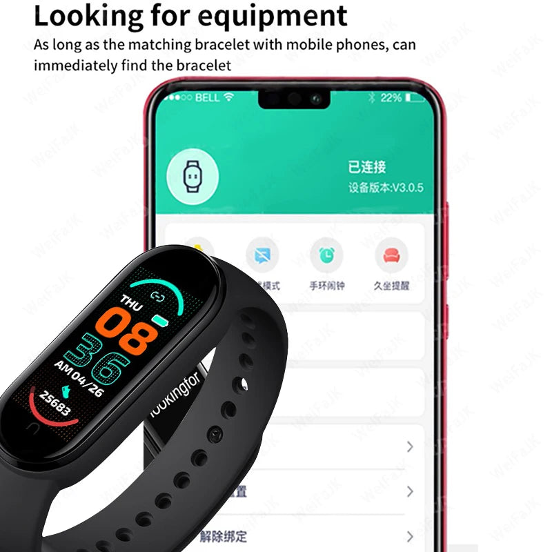 M6 Smartwatch Fitness Tracker with Heart Rate & Blood Pressure Monitor