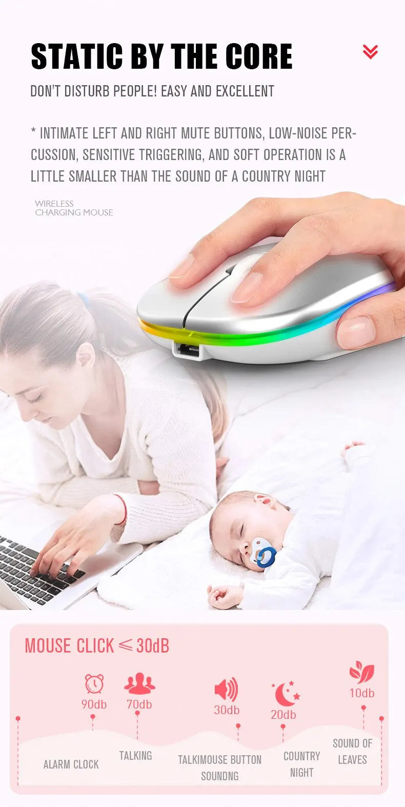 2.4G Wireless Bluetooth Luminous Mouse – Portable USB