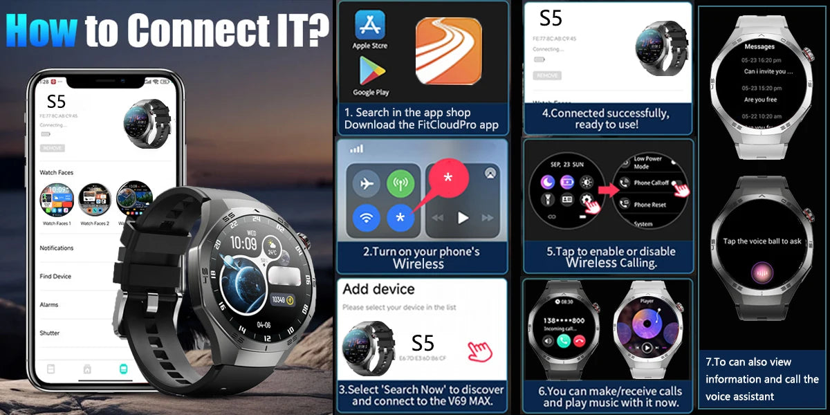Smartwatch with AMOLED Screen & GPS