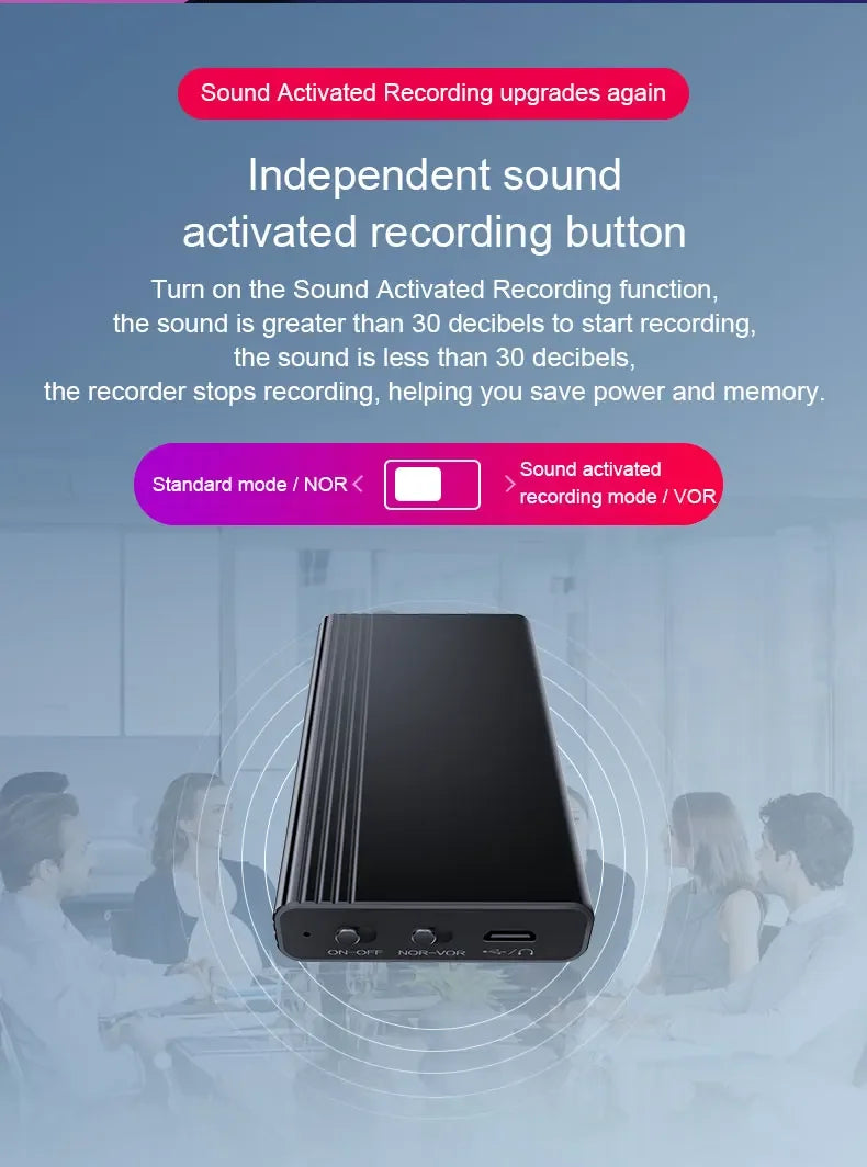 Mini 500-Hour Voice Activated Recorder