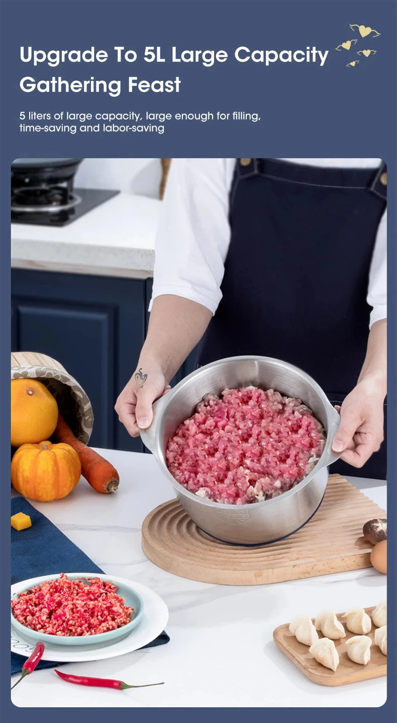 5L Electric Meat Grinder & Multifunctional Food Processor