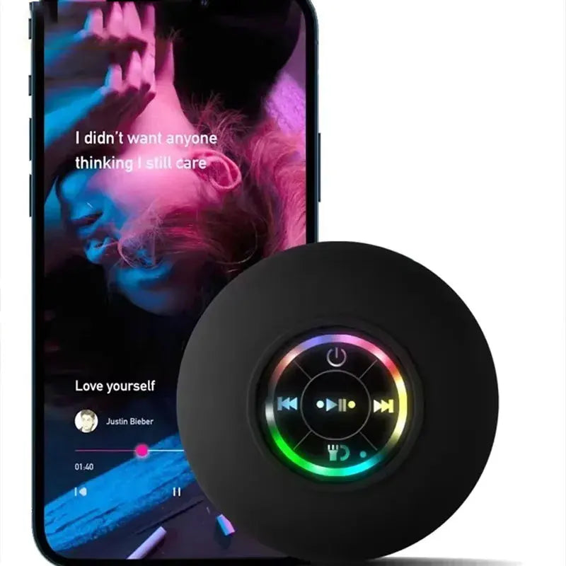 Mini Portable Bluetooth Waterproof Speaker with LED & Suction Cup