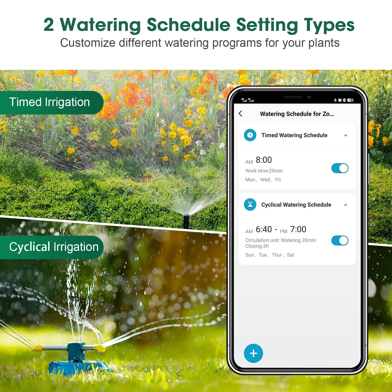 Tuya Smart Garden Watering Timer – 2 Outlet Controller