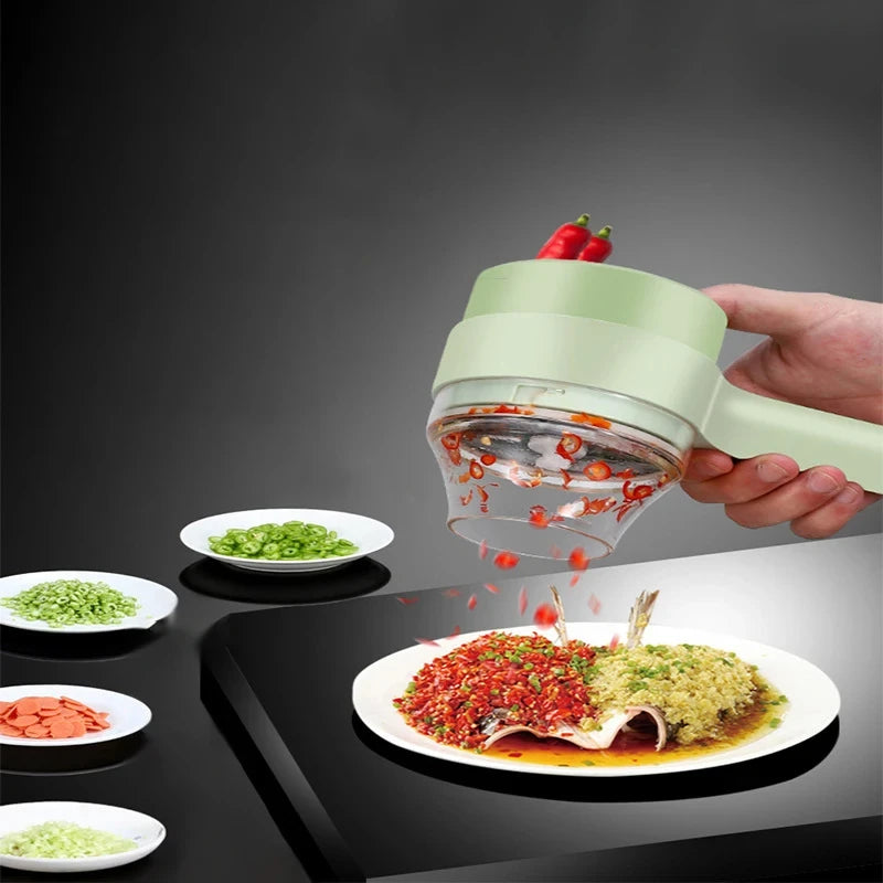 4-in-1 Electric Vegetable Cutter & Food Chopper